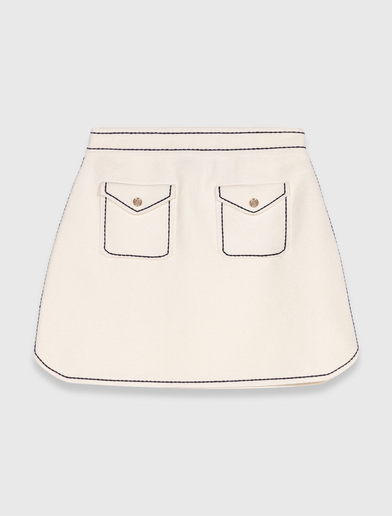 Chân váy dệt kim viền tương phản